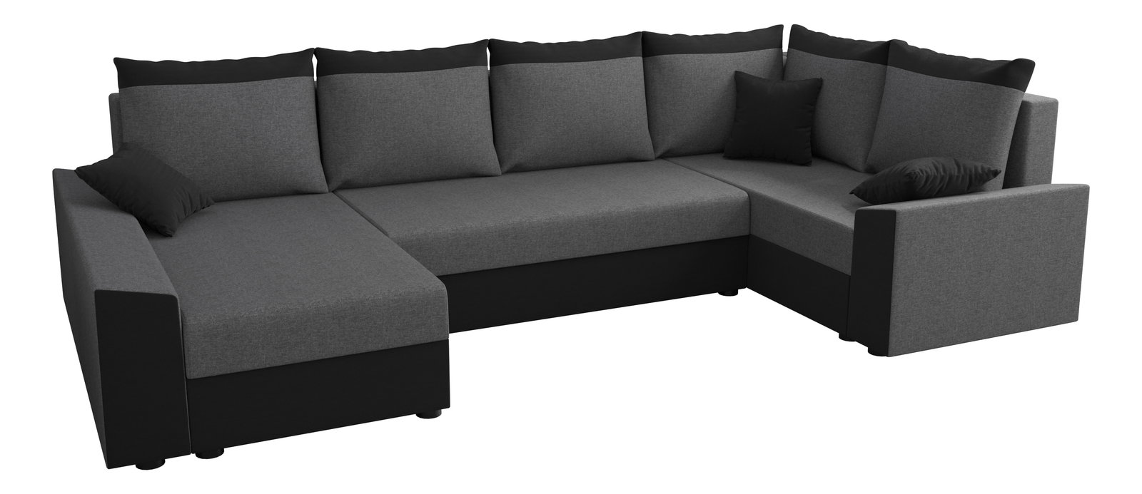 Kutna garnitura Paragon Long (siva + crna) (D)