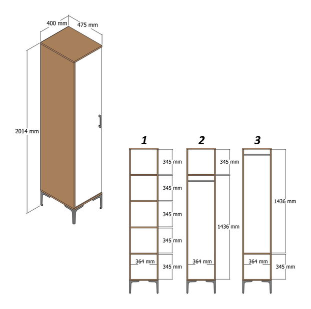 Dulap de haine Kiara R (Nuc)