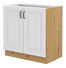 Donji kuhinjski ormarić- Sheila 80 D 2F BB (hrast artisan + bijela )