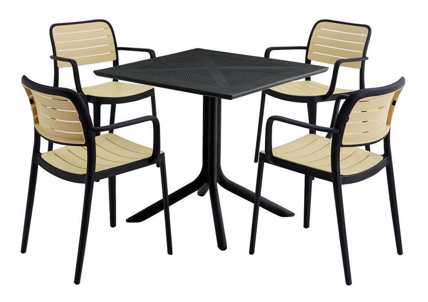 Záhradná stolička Kartos 2 (čierna + béžová)