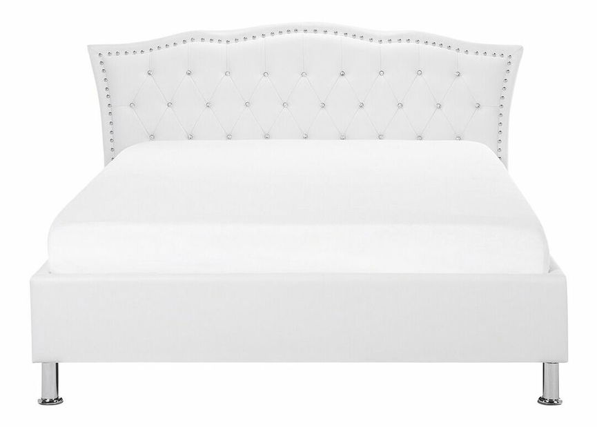 Manželská posteľ 140 cm MATH (s roštom) (biela)