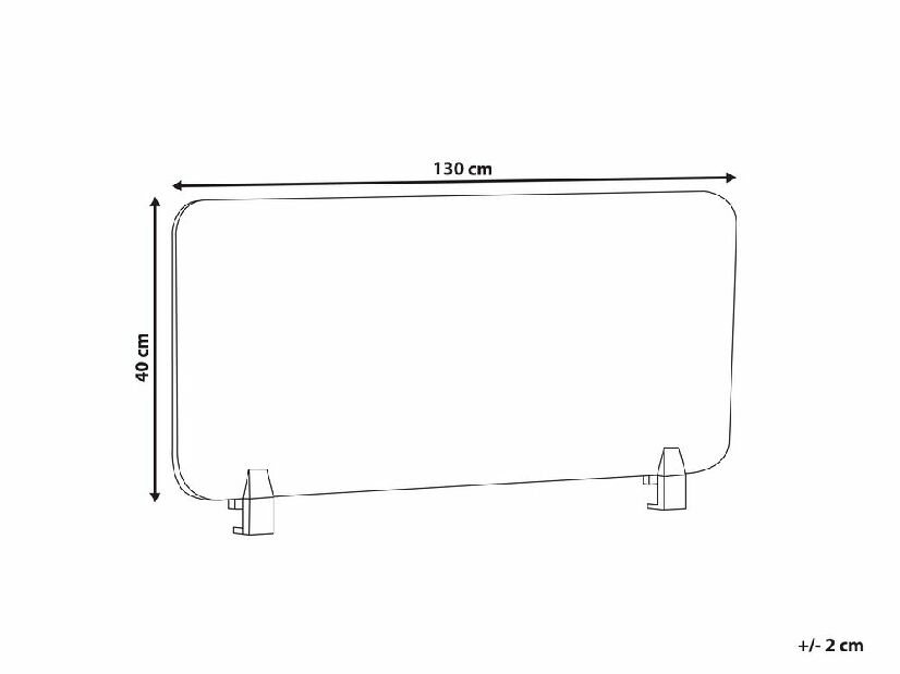 Panou separator birou 130 x 40 cm Walda (galben) 