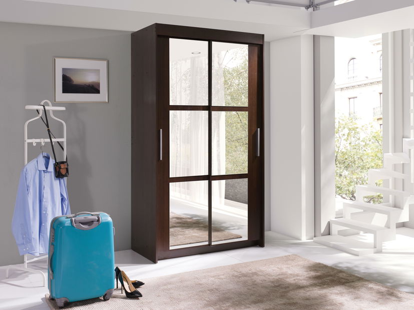 Šatníková skriňa Kenton 120 (wenge + zrkadlo)