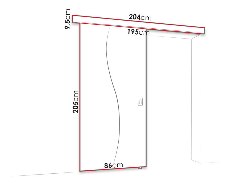 Interiérové ​​posuvné dvere 80 Zlato (Biela + Biela)