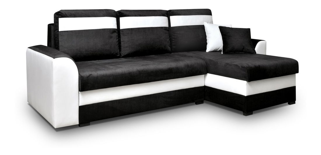 Kutna garnitura Madlyn (crna + bijela) (D) 