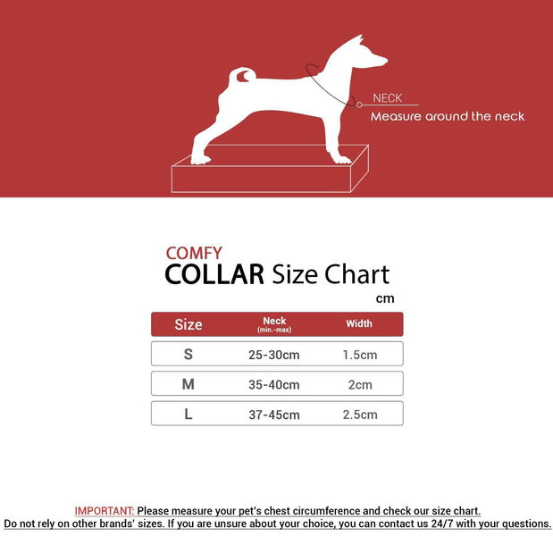 Obojok pre psa Comfie (červená) (L)