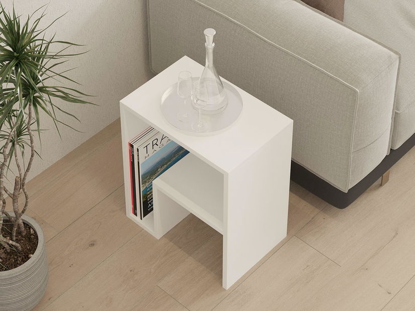 Măsuță laterală Makidu (alb)