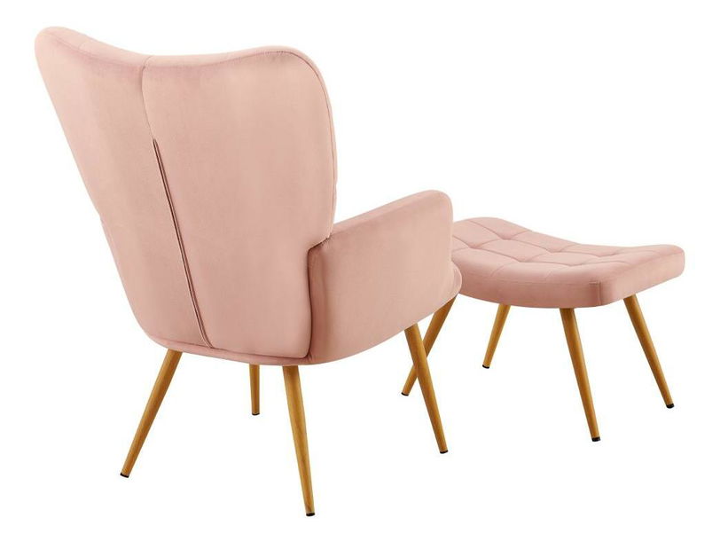 Cu suport picioare Halago (roz + stejar) 