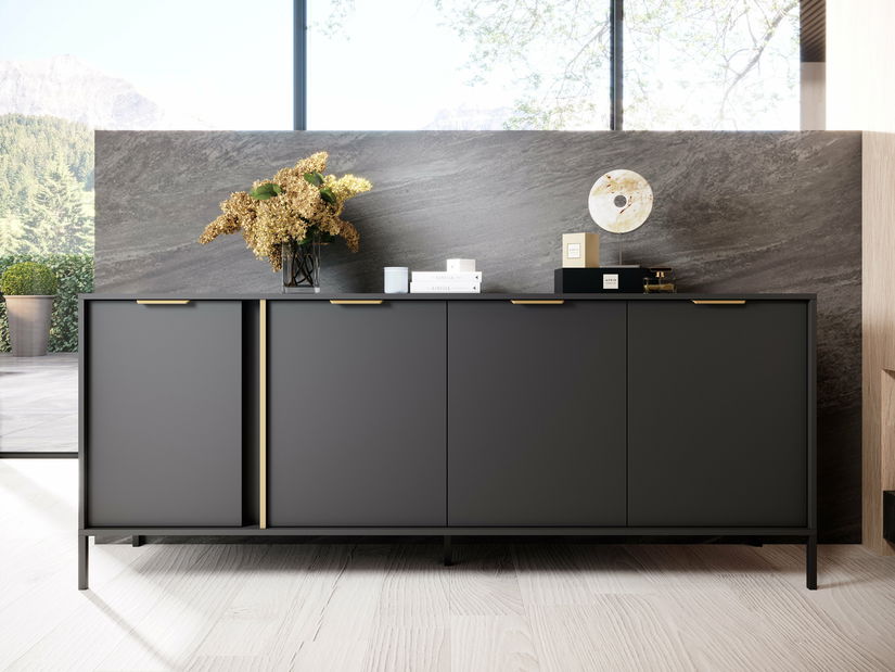 Szekrény Lyran 4D (antracit + arany)