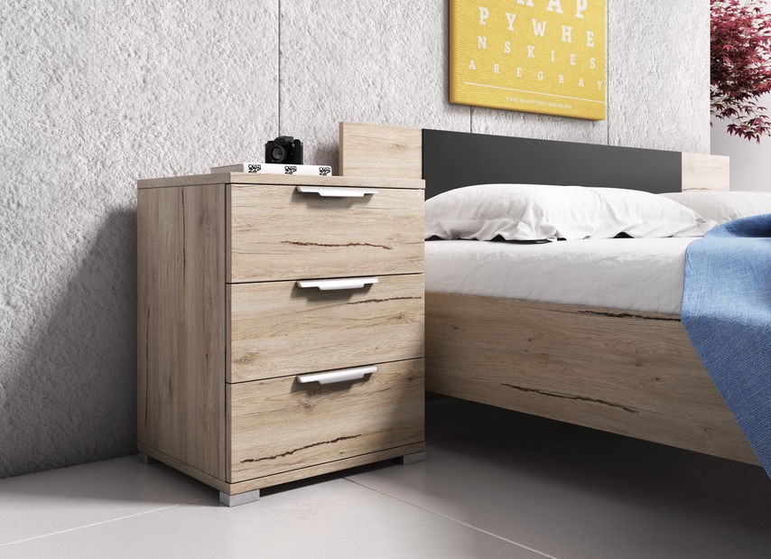 Nočný stolík Naka 3S (dub san remo)