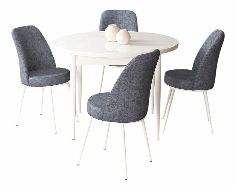 Jedálenský set Torra (biela + dymová) (pre 4 osoby)