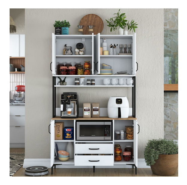 Policová skriňa Jenaretta 169 (biela + orech)