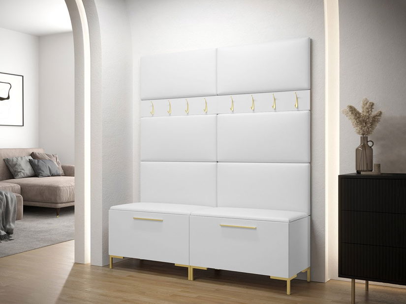 Set mobilier hol Frisala II (Alb + piele ecologică Soft 017)