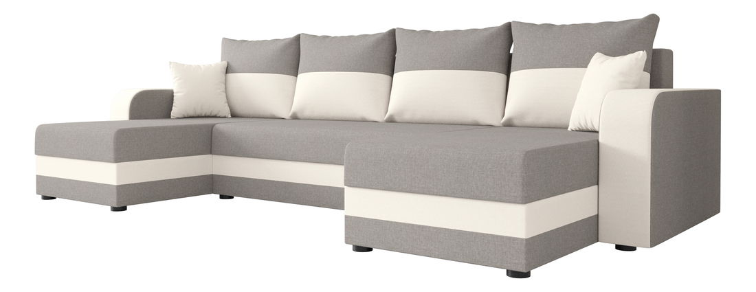 Sarok ülőgarnitúra U Harmony U (világosszürke + fehér)