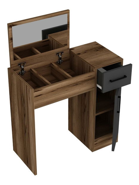 Toaletný stolík Nukela 2 (orech svetlý + antracit) 