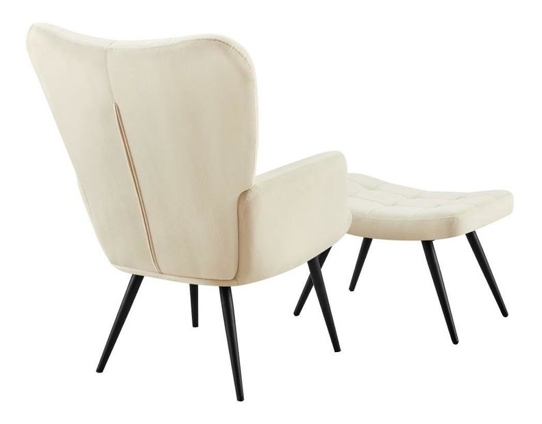 Fotel lábtartóval Halago (fehér + fekete)