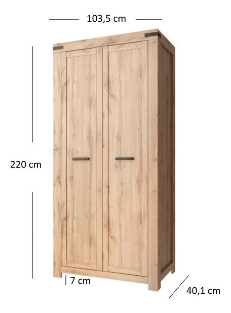 Ormar za garderobu Mirella (hrast wotan)