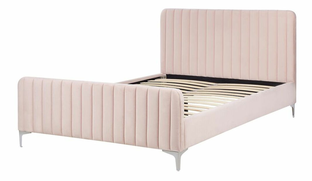 Pat tapițat 140x200 cm Laraine (roz) (cu somieră)