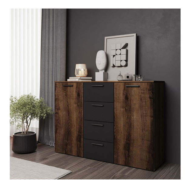 Komoda Benson Typ 26 (dub monastery + čierna)