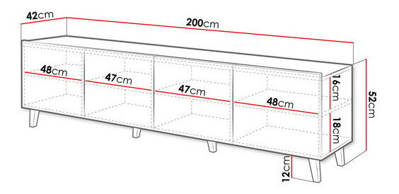 TV skrinka/stolík Cera (Čierna)