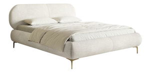 Pat matrimonial 140 cm Octave 140B (cu somieră) (crem)