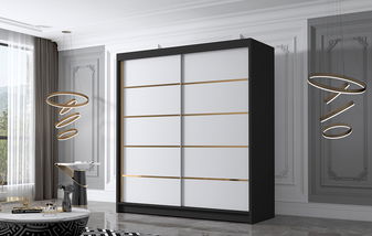 Šatníková skriňa Ballina 1 (čierna + biela)