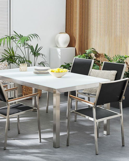 Set 6ks. stoličiek Grosso (čierna) (nerezová ocel)