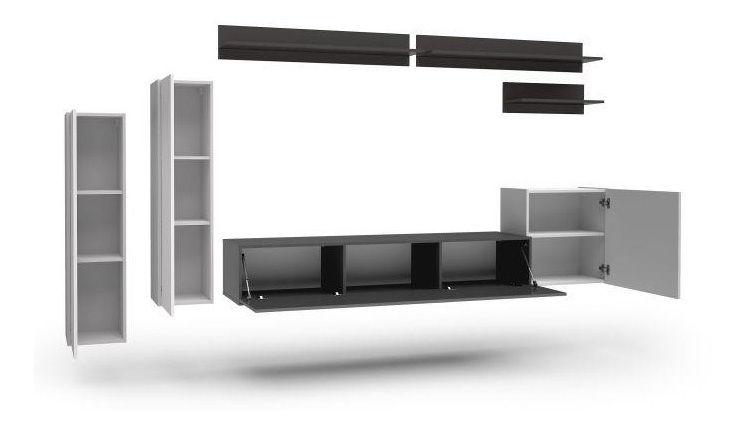 Obývacia stena Lappa (biela + čierna)