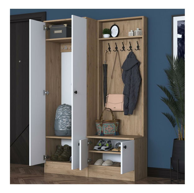 Set za predsoblje Bivake 2 (bijela + orah)