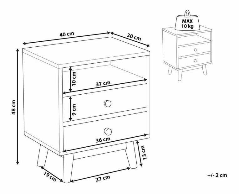 Nočný stolík Frago (hnedá)