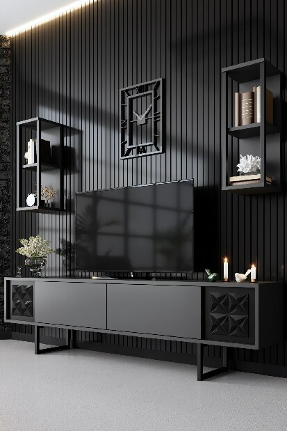 Mobilier living Buon (Antracit + Negru)