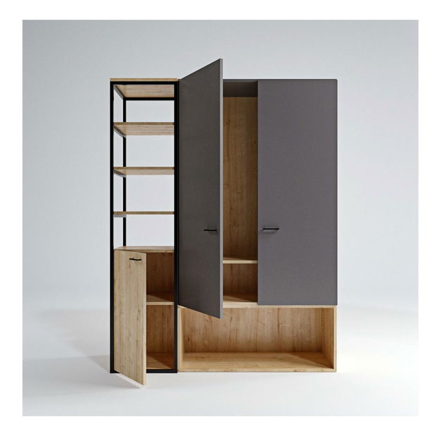 Dulap de haine Otis (antracit + dub)