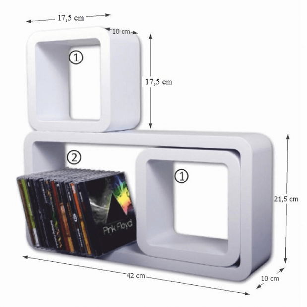 Polička Trinity (biela) (3 ks.)