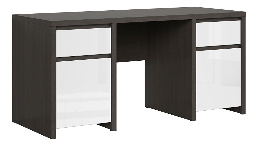 PC stolík BRW Kaspian BIU2D2S/160 (wenge + lesk biely)