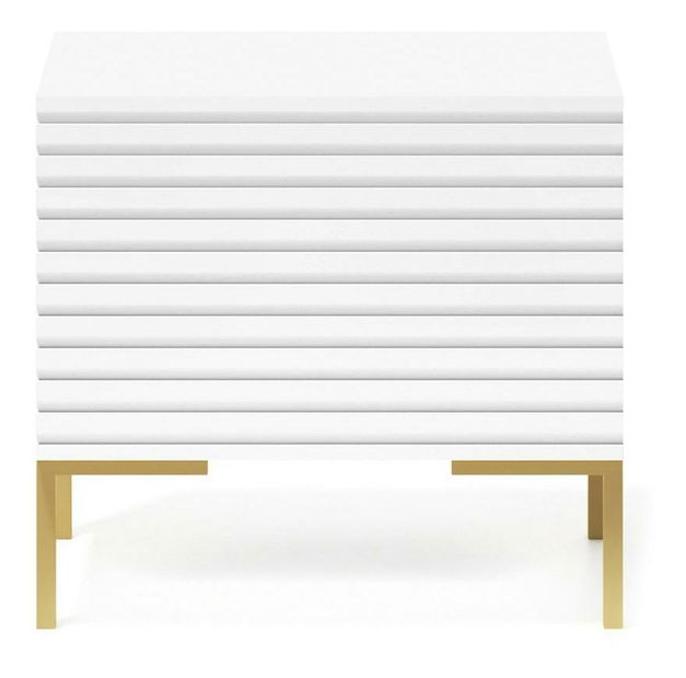 Noćni stolić Lamellito L4 (bijela + zlatna)