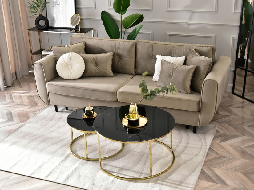 Stolić za kavu Grande (crni mramor + zlatna)