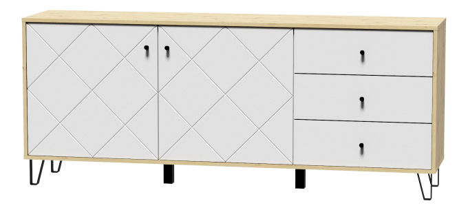 Comodă Bonny BL06 (Stejar artisan + Alb mat)