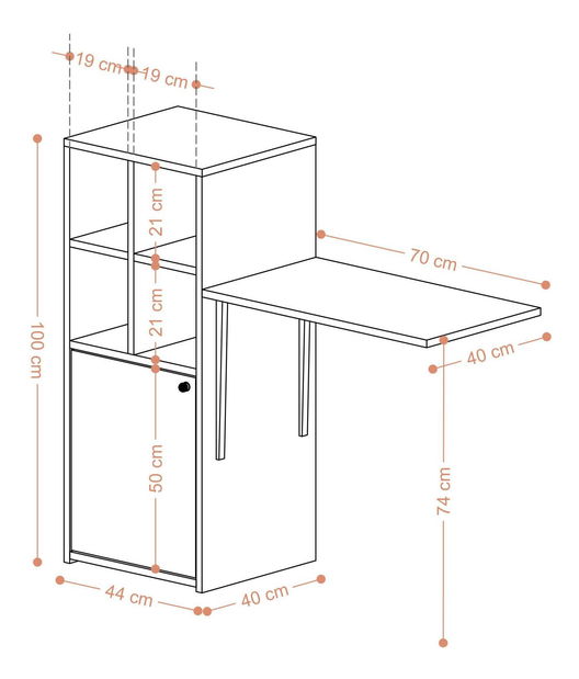 PC asztal Aliex 13 (fehér + fekete)