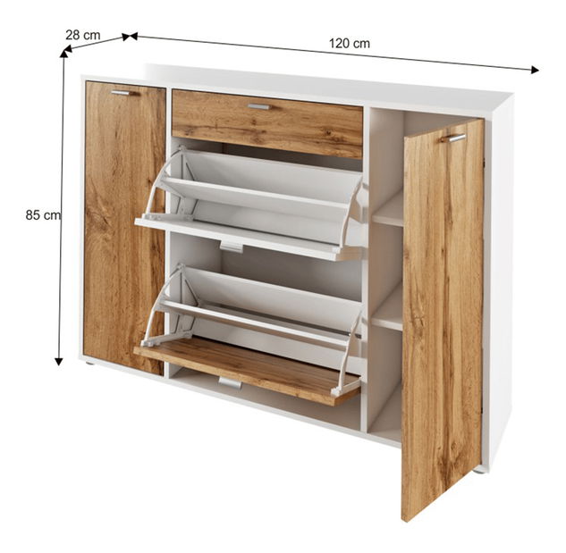 Cipelarnik Anabell (bijela + hrast wotan)