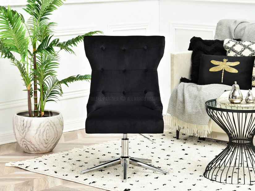 Kreslo Elza (čierna + chrómová)