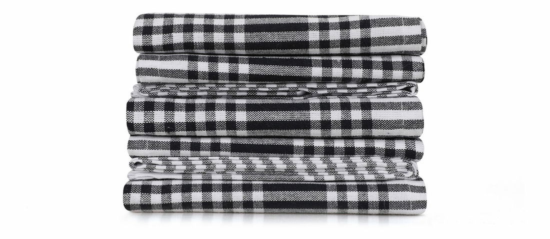 Set kuhinjskih krpa (10 kom.) Klarisa (crna + bijela)