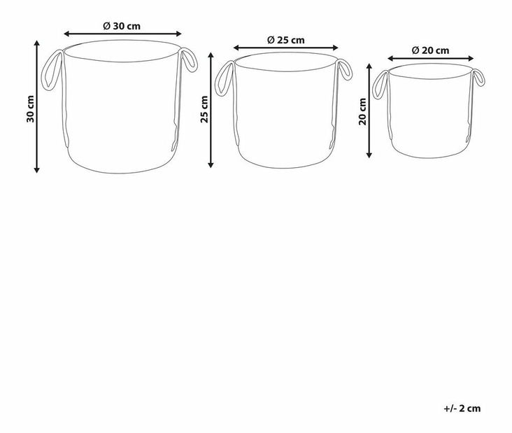 Set 3 buc coșuri depozitare Wang (natural) 