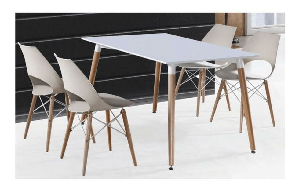 Jedálenský stôl Dirrax 5 (biela matná + buk) (pre 2 osoby)