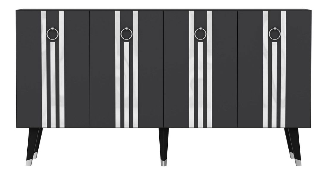 Konzolový stolík Pometu 2 (antracit + strieborná) 