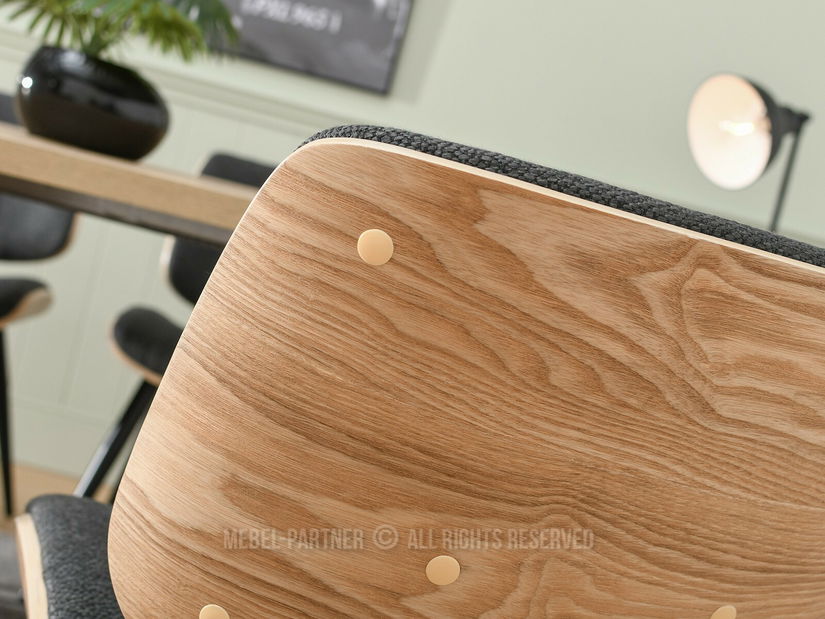 Stolička Grimo (dub + grafit + čierna)