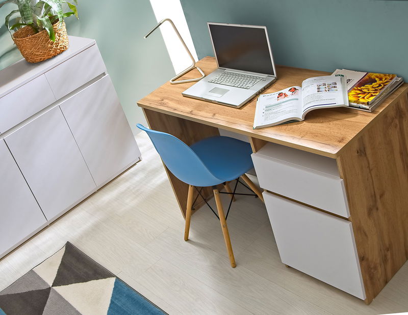 Pat de o persoană typ AR9 90x195 cm Alishia (alb + stejar wotan)