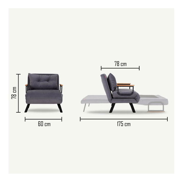 Fotoliu extensibil Sandy (maro deschis)