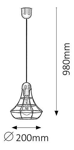 Závesné svietidlo Ramsey 4650 (medená + čierna)