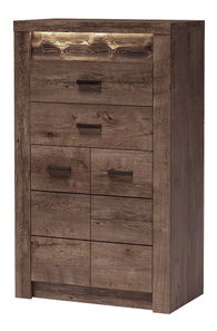 Komód Indie 06 (LED világítással) (sötét kőris)