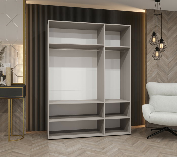 Dulap de haine 150 cm Mirabella 2 (Cașmir + Negru)
